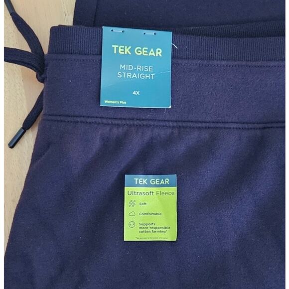 Tek Gear Ultrasoft Fleece Pants Midrise Straight Black Plus Sz 4X NWT - Picture 3 of 6